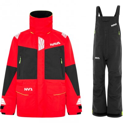 Mens NV2 Jacket & Trousers Sailing Suit - Red / Black